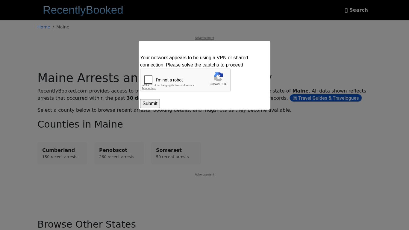 Recent bookings, Arrests, Mugshots in Maine - Recently Booked
